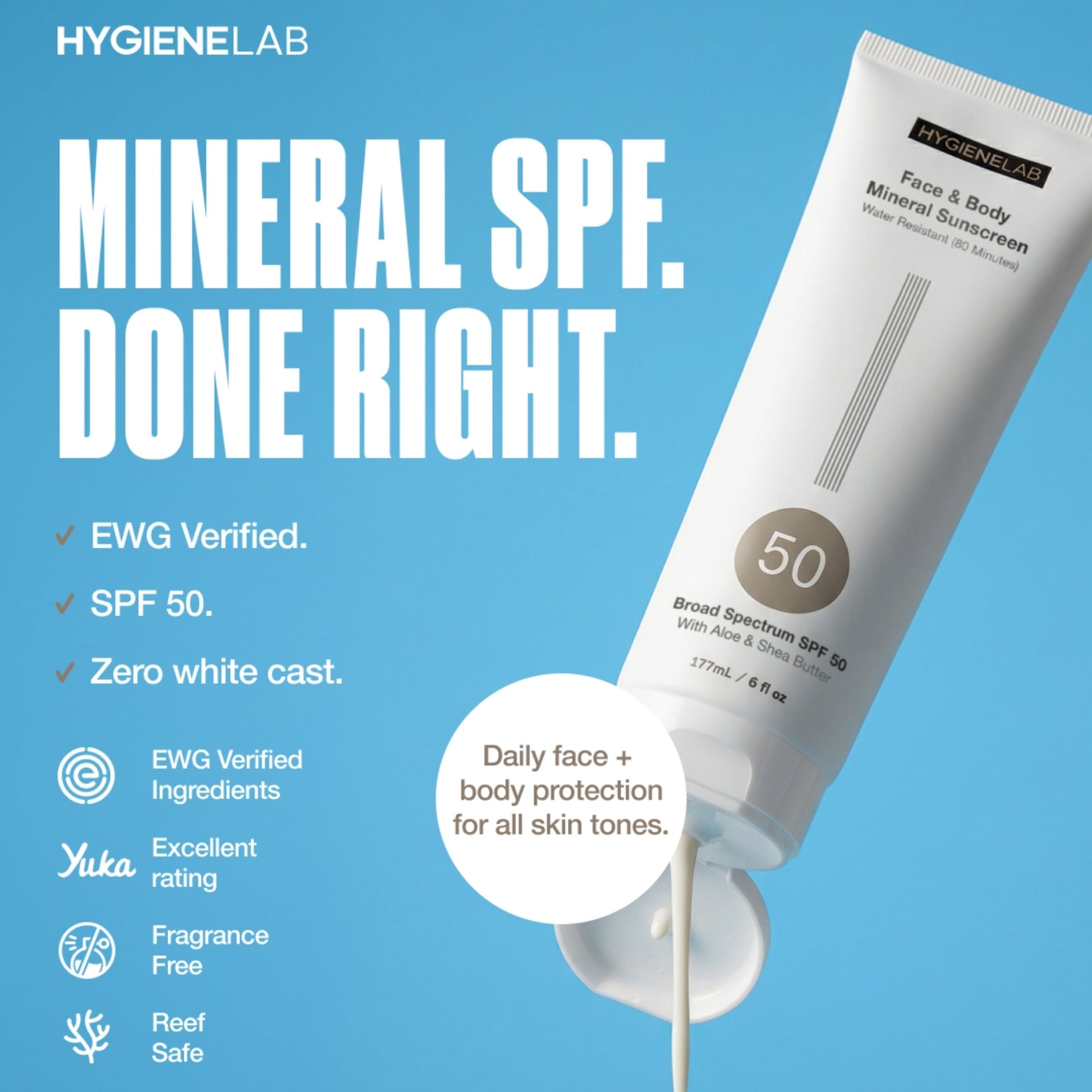 Face and Body Mineral Sunscreen - HygieneLab